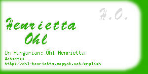 henrietta ohl business card