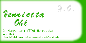 henrietta ohl business card